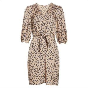 Rebecca Taylor Tie Front Cheetah Print Dress in Size 4